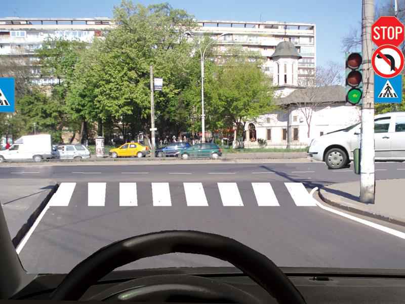 În această situaţie trebuie să cedaţi trecerea vehiculului din dreapta?