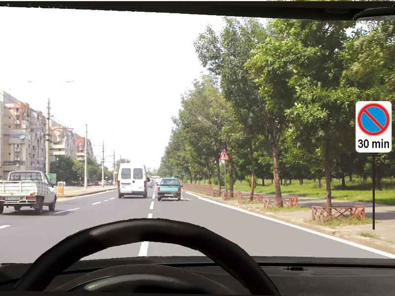 Semnificaţia indicatorului şi a panoului adiţional este: